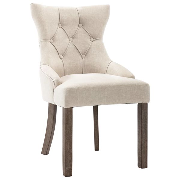 vidaXL Dining Chairs 4 pcs Beige Fabric