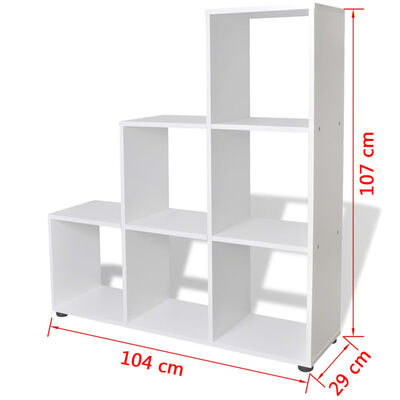 vidaXL Staircase Bookcase/Display Shelf 107 cm White, white vidaXL Staircase Bookcase/Display Shelf 107 cm White