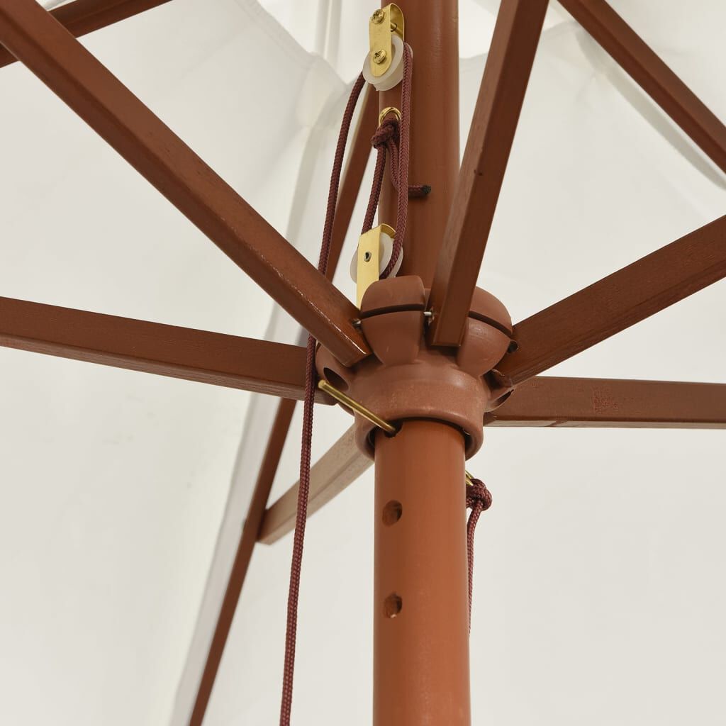 vidaXL Garden Parasol with Wooden Pole Sand 299x240 cm