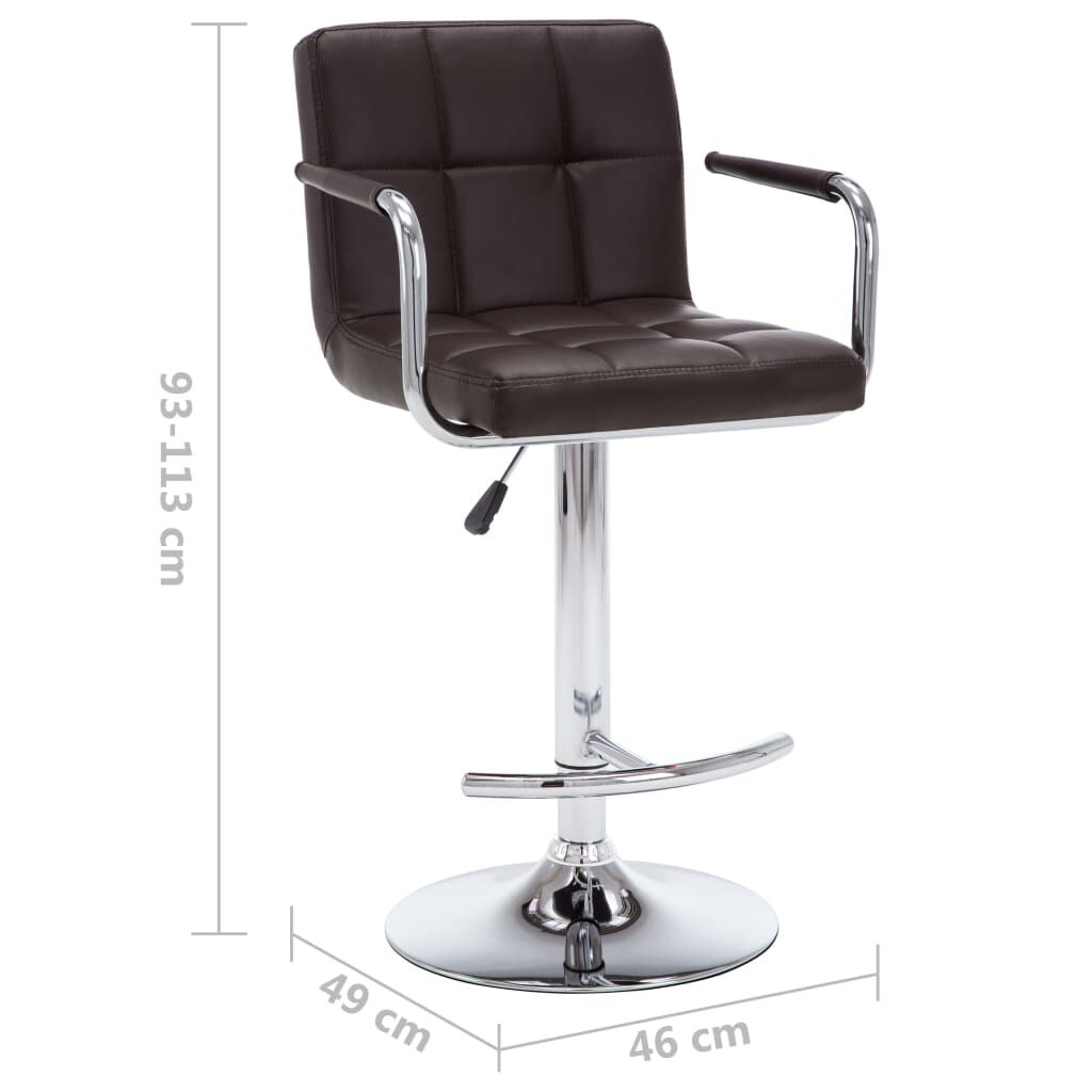 vidaXL Bar Stools 2 pcs Brown Faux Leather