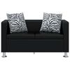 vidaXL Sofa 2-Seater Artificial Leather Black