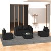 vidaXL 5 Piece Garden Lounge Set with Cushions Poly Rattan Black