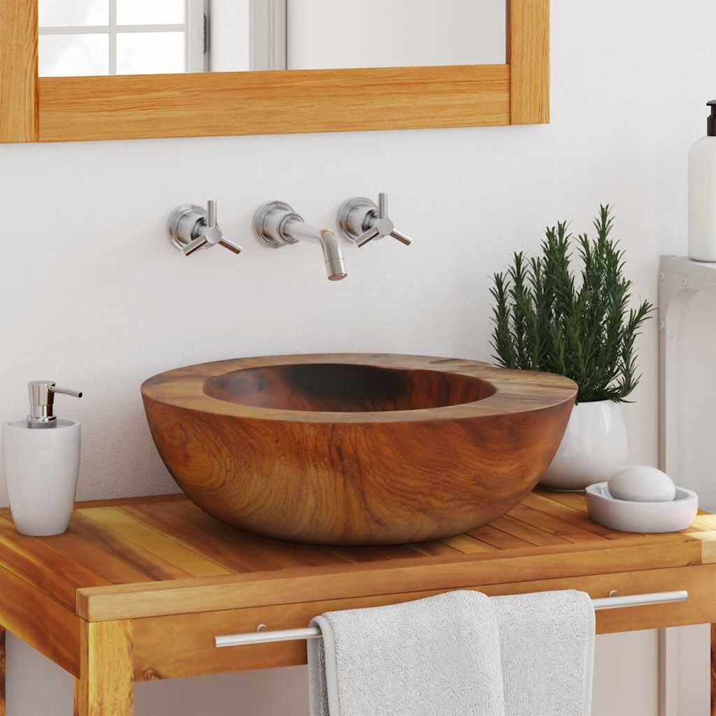 vidaXL Basin Solid Teak 45 cm
