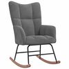 vidaXL Rocking Chair with a Stool Dark Grey Velvet