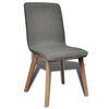 Oak Indoor Fabric Dining Chair Set 4 pcs Dark Grey
