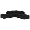 vidaXL 5 Piece Garden Lounge Set with Cushions Poly Rattan Black