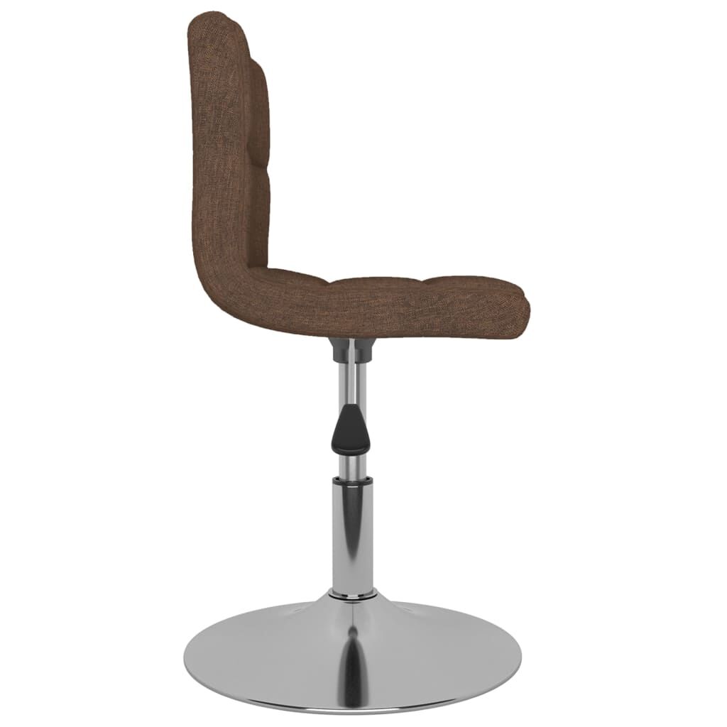 vidaXL Swivel Dining Chairs 2 pcs Brown Fabric