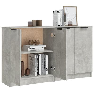 vidaXL Sideboards 2 pcs Concrete Grey 60x30x70 cm Engineered Wood, concrete grey vidaXL Sideboards 2 pcs Concrete Grey 60x30x70 cm Engineered Wood