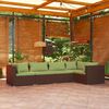 vidaXL 5 Piece Garden Lounge Set with Cushions Poly Rattan Brown