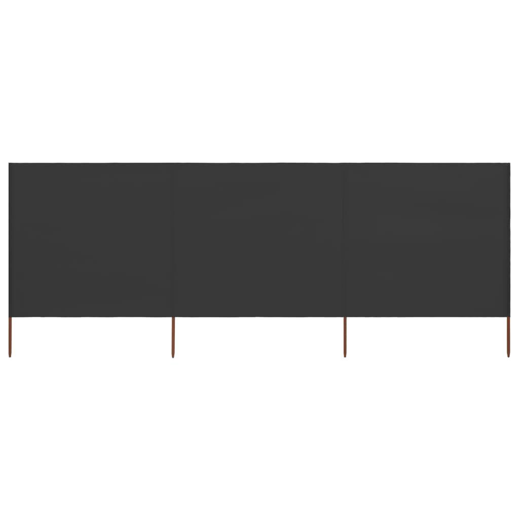 vidaXL 3-panel Wind Screen Fabric 400x160 cm Anthracite