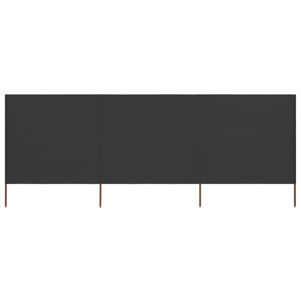 vidaXL 3-panel Wind Screen Fabric 400x160 cm Anthracite