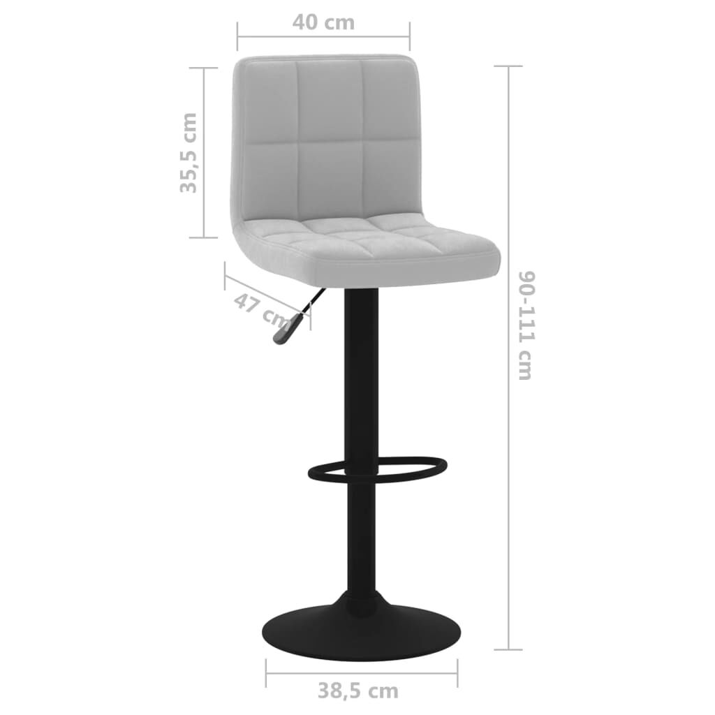 vidaXL Bar Stools 2 pcs Light Grey Velvet