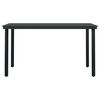 vidaXL Garden Dining Table Black 140x70x74 cm Steel and Glass