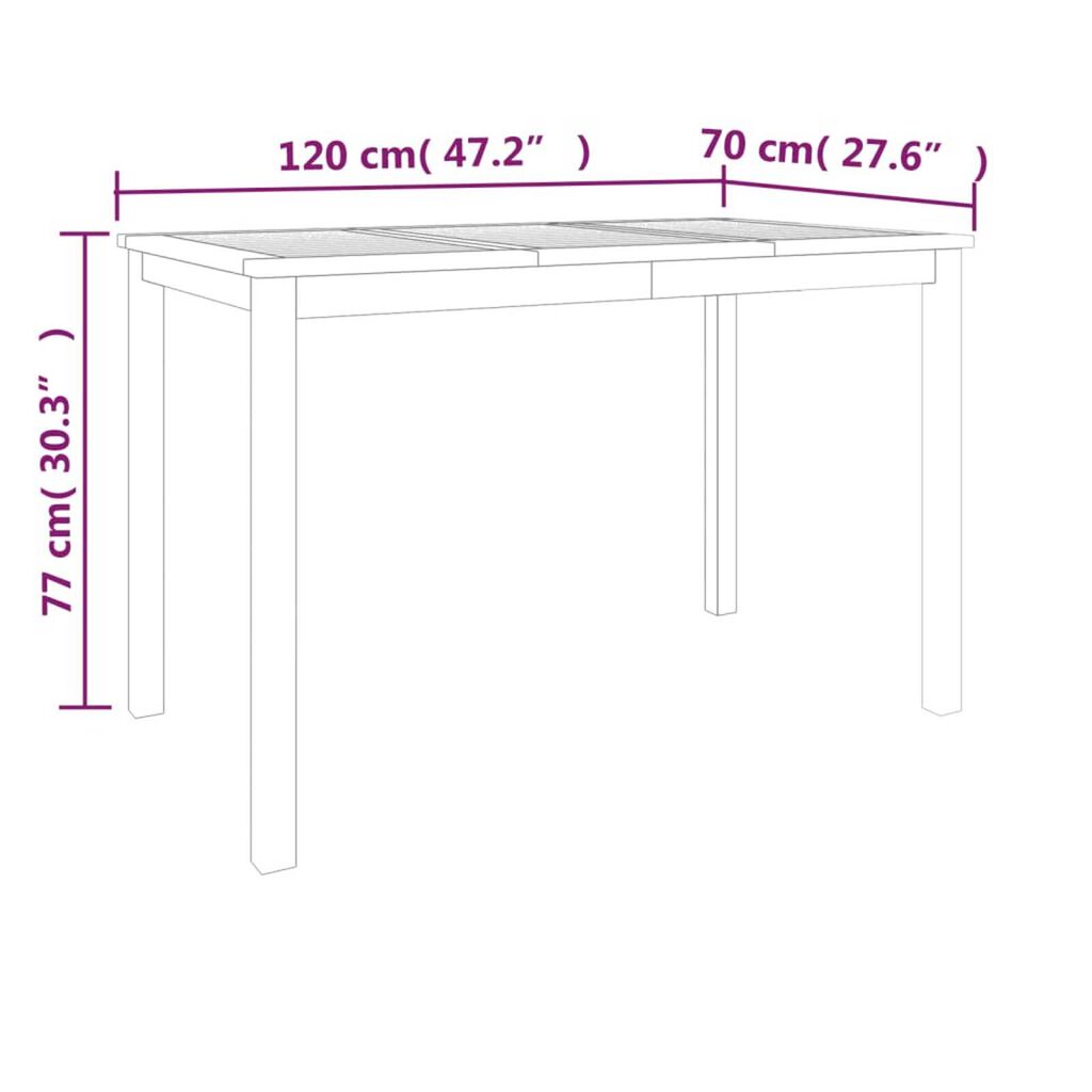 vidaXL 5 Piece Garden Dining Set Solid Wood Teak