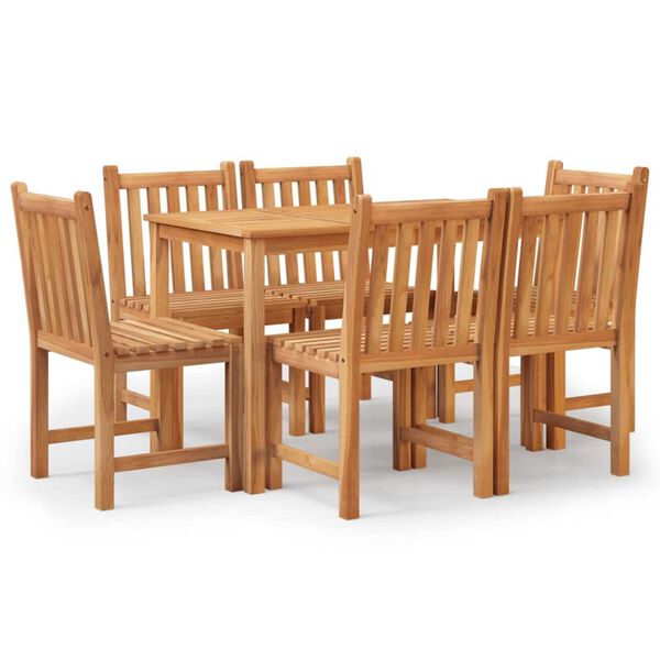 vidaXL 7 Piece Garden Dining Set Solid Wood Teak