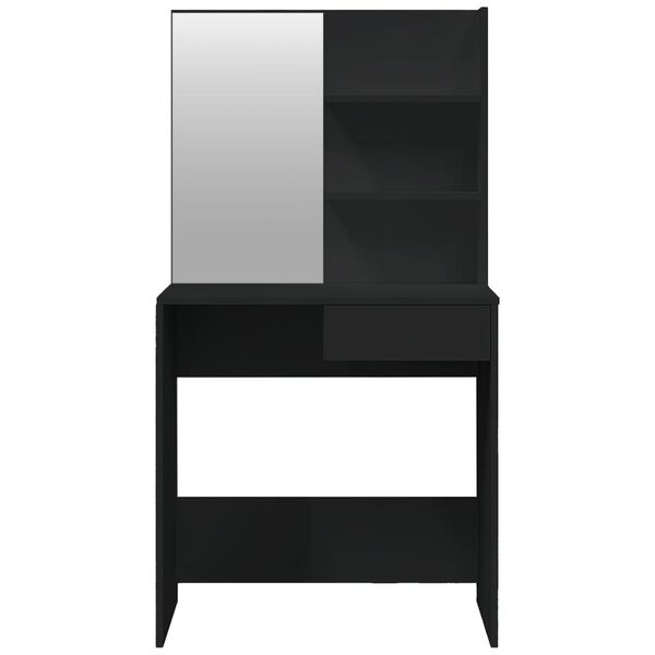 vidaXL Dressing Table with Mirror Black 74.5x40x141 cm