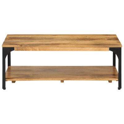vidaXL 2-Layer Coffee Table 100x55x38 cm Solid Wood Mango and Steel,  vidaXL 2-Layer Coffee Table 100x55x38 cm Solid Wood Mango and Steel