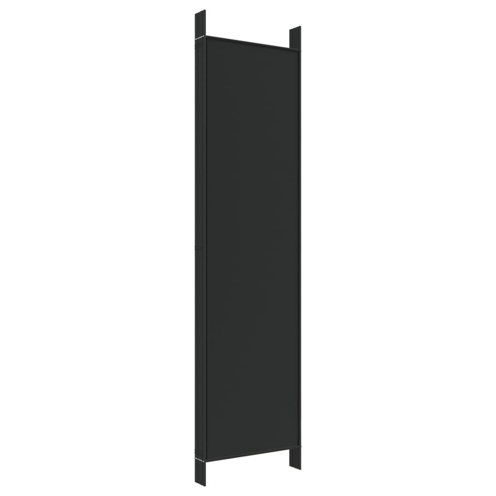 vidaXL 6-Panel Room Divider Black 300x200 cm Fabric