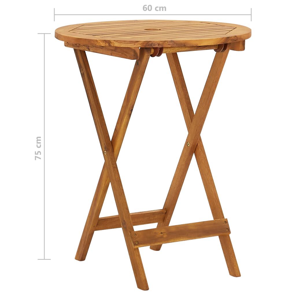 vidaXL 3 Piece Folding Garden Dining Set Solid Acacia Wood
