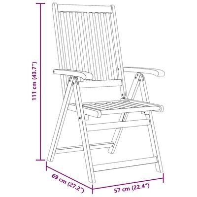 vidaXL Folding Garden Chairs 3 pcs Solid Acacia Wood,  vidaXL Folding Garden Chairs 3 pcs Solid Acacia Wood