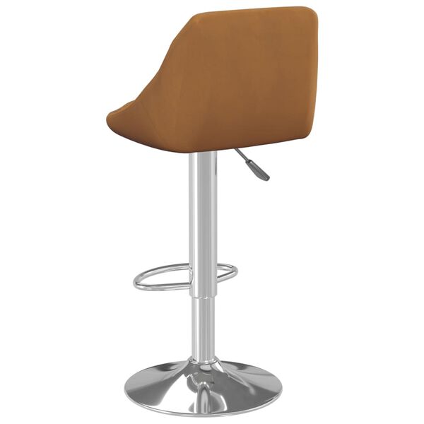 vidaXL Bar Stool 2 pcs Brown Velvet