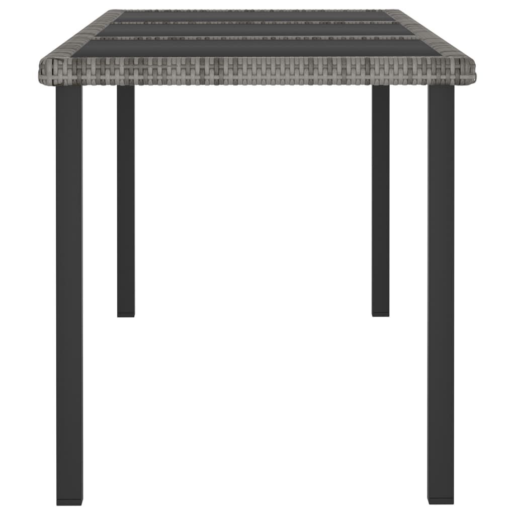 vidaXL Garden Dining Table Grey 180x70x73 cm Poly Rattan