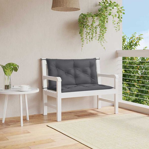 vidaXL Garden Bench Cushion Anthracite 100x(50+50)x7cm Oxford Fabric