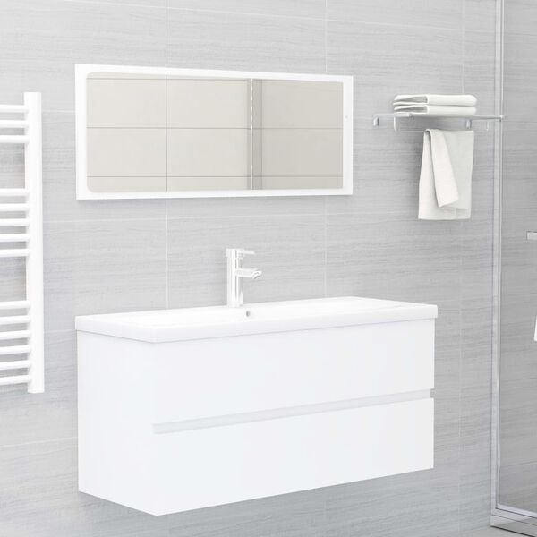 vidaXL Sink Cabinet White 100x38.5x45 cm Engineered Wood