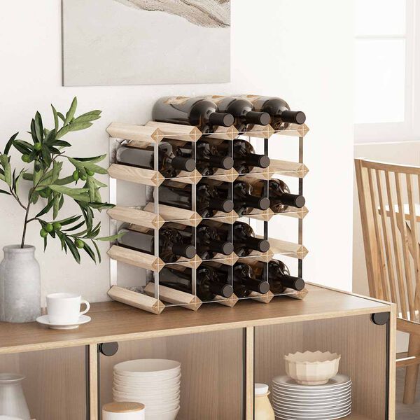 vidaXL Wine Rack for 20 Bottles Solid Pinewood