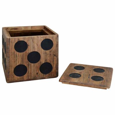 vidaXL Storage Box Mindi Wood 40x40x40 cm Dice Design,  vidaXL Storage Box Mindi Wood 40x40x40 cm Dice Design