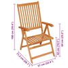 vidaXL Garden Chairs 4 pcs with Anthracite Cushions Solid Teak Wood