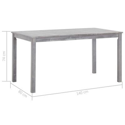 vidaXL 7 Piece Outdoor Dining Set Grey Wash Solid Acacia Wood, grey vidaXL 7 Piece Outdoor Dining Set Grey Wash Solid Acacia Wood