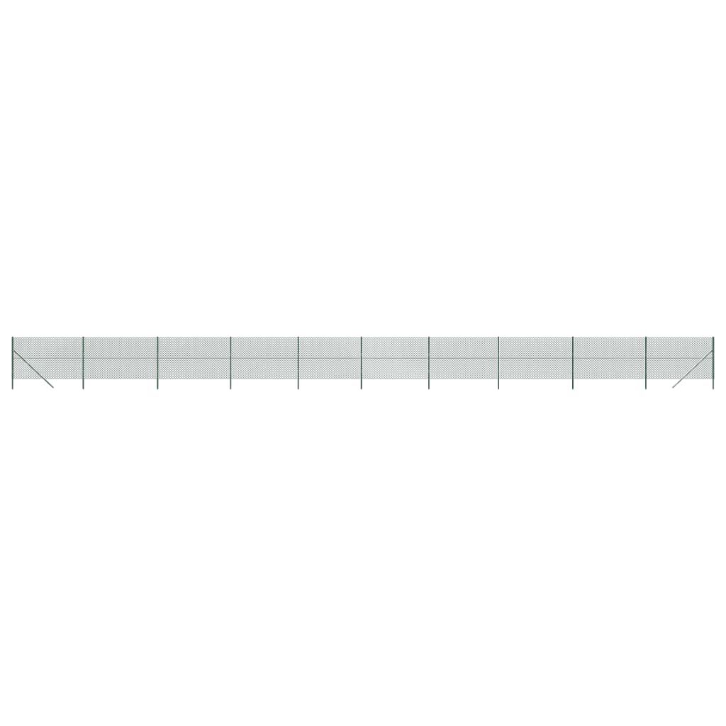 vidaXL Chain Link Fence Green 1.8x25 m