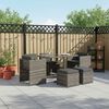 vidaXL 7 Piece Outdoor Dining Set with Cushions Poly Rattan Grey