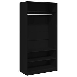 vidaXL Wardrobe Black 100x50x200 cm Engineered Wood