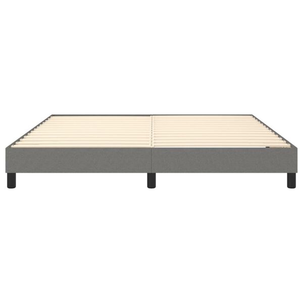 vidaXL Box Spring Bed Frame Dark Grey 180x200 cm Super King Fabric