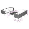 vidaXL 7 Piece Garden Lounge Set with Cushions Poly Rattan Dark Grey
