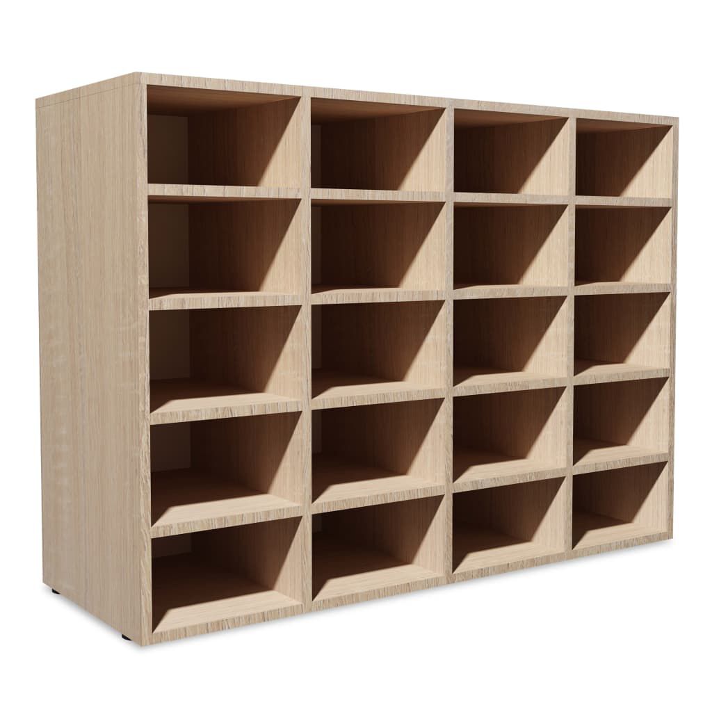 vidaXL Shoe Rack Engineered Wood 92x30x67.5 cm Oak