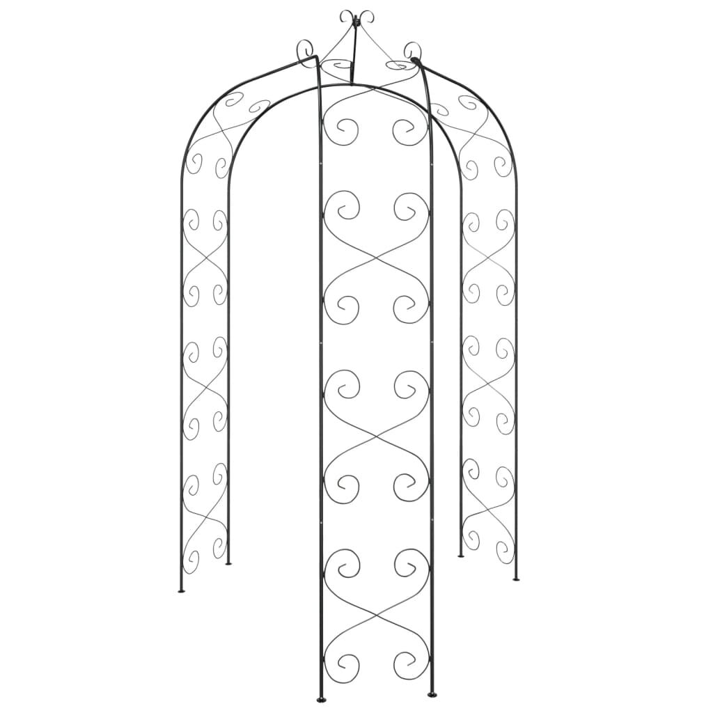 vidaXL Garden Arch Black Ø180x255 cm Steel