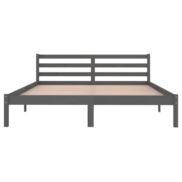 vidaXL Bed Frame without Mattress Solid Wood Pine 160x200cm Grey