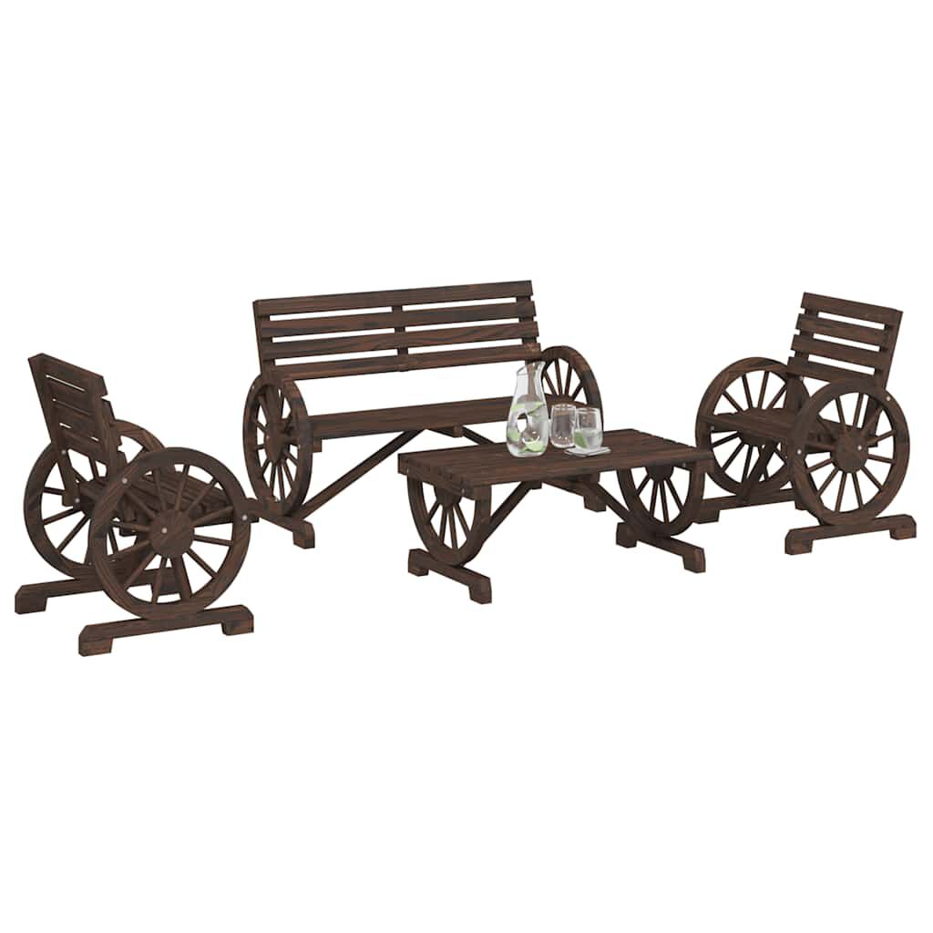 vidaXL 4 Piece Garden Lounge Set Solid Wood Fir