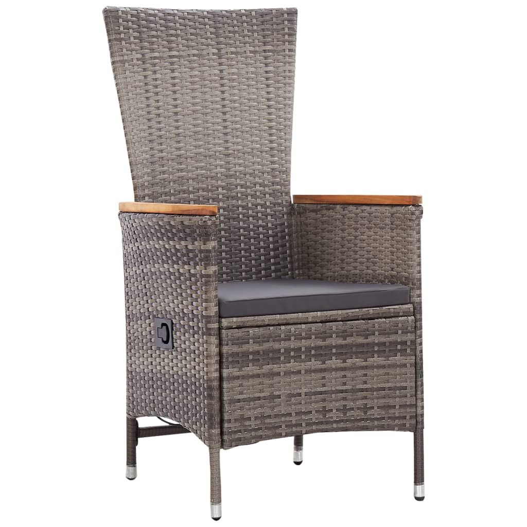 vidaXL 5 Piece Garden Dining Set with Cushions Grey