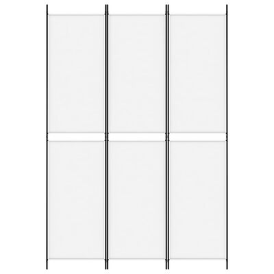 vidaXL 3-Panel Room Divider White 150x220 cm Fabric