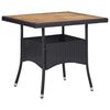 vidaXL 3 Piece Garden Dining Set Black Poly Rattan and Acacia Wood