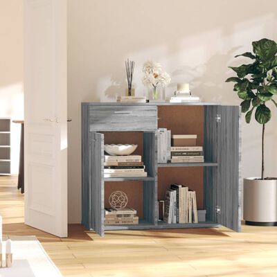 vidaXL Sideboard Grey Sonoma 80x36x75 cm Engineered Wood, grey sonoma vidaXL Sideboard Grey Sonoma 80x36x75 cm Engineered Wood