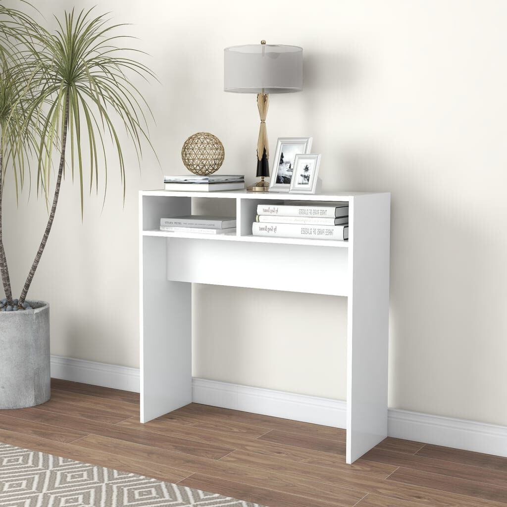 vidaXL Console Table White 78x30x80 cm Engineered Wood