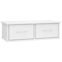 vidaXL Wall-mounted Drawer Shelf High Gloss White 60x26x18.5 cm Engineered Wood