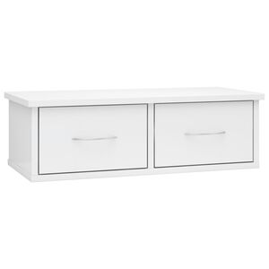 vidaXL Wall-mounted Drawer Shelf High Gloss White 60x26x18.5 cm Engineered Wood