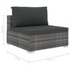 vidaXL 6 Piece Garden Lounge Set with Cushions Poly Rattan Grey