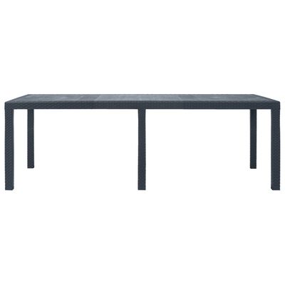 vidaXL Garden Table Anthracite 220x90x72 cm Plastic Rattan Look, anthracite vidaXL Garden Table Anthracite 220x90x72 cm Plastic Rattan Look